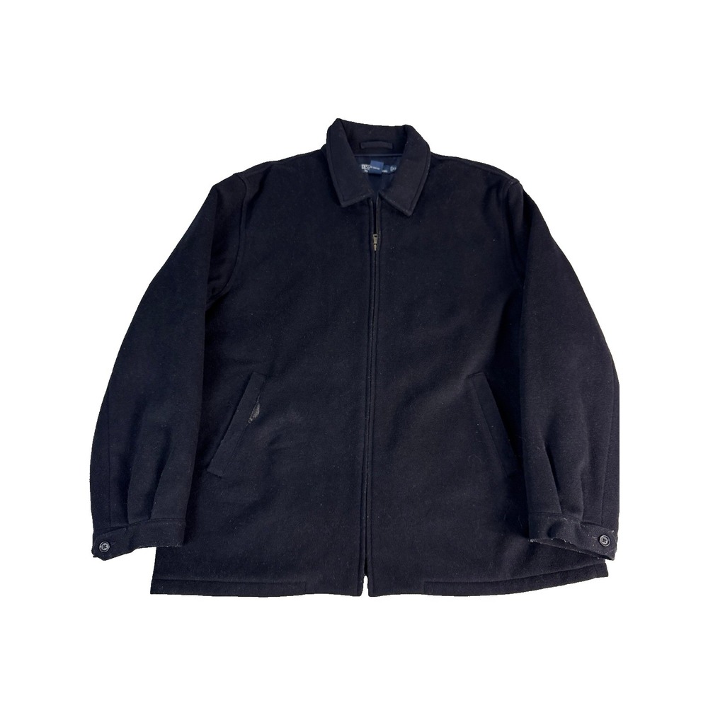 Vintage Polo Ralph Lauren Coat Wool Quilt Lined Full Zip Navy‎ Mens XL